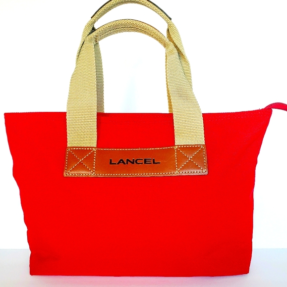LANCEL Handbags - LANCEL Logo Tote Canvas Red